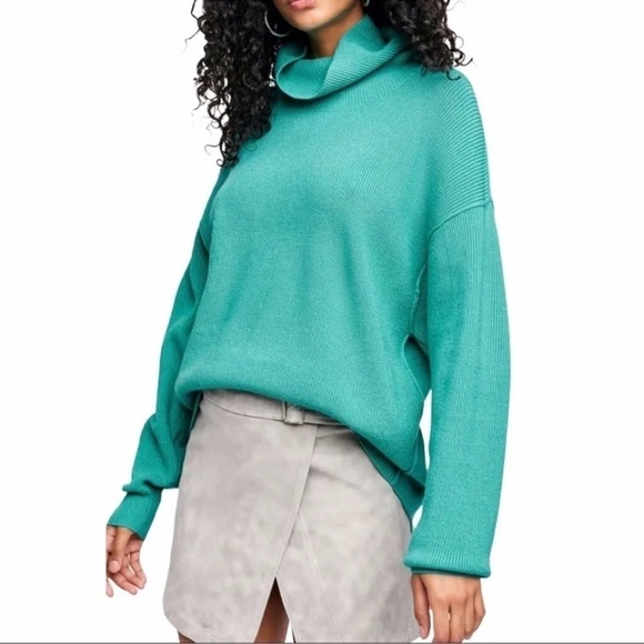 Free People Softly Structured Tunic Sweater in Oasis Blue, Size S - Picture 1 of 8